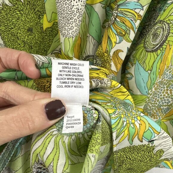 Liberty Of London For Target Yellow Floral Sunflower Tunic Top Womens Size L - Picture 9 of 10